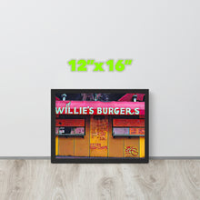 FRAMED POSTER: WILLIE'S BURGERS: Harlem Streets 1920 -1998-The Art Collection