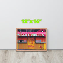 FRAMED POSTER: WILLIE'S BURGERS: Harlem Streets 1920 -1998-The Art Collection