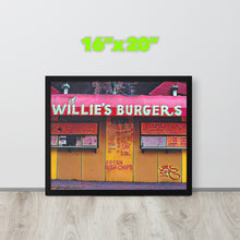 FRAMED POSTER: WILLIE'S BURGERS: Harlem Streets 1920 -1998-The Art Collection