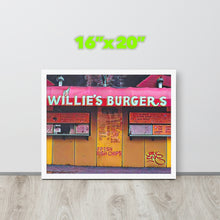 FRAMED POSTER: WILLIE'S BURGERS: Harlem Streets 1920 -1998-The Art Collection