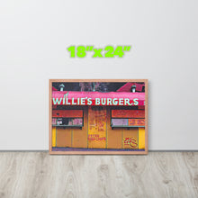 FRAMED POSTER: WILLIE'S BURGERS: Harlem Streets 1920 -1998-The Art Collection