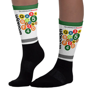 SOCKS: Subway Series - BROOKLYN  (Green top)