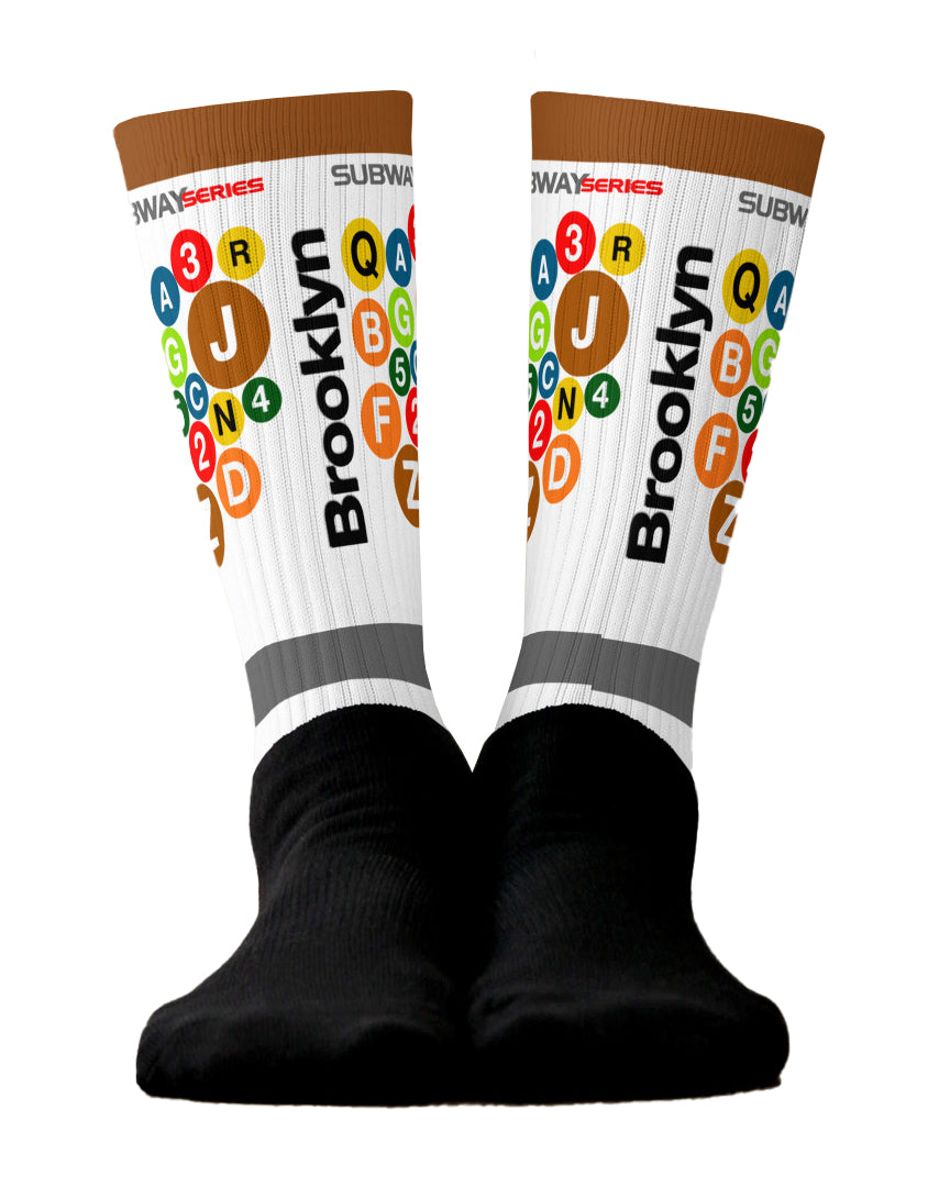 SOCKS: Subway Series - BROOKLYN -(brown top)