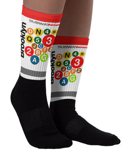 SOCKS: Subway Series - BROOKLYN (red top)