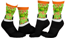 SOCKS: GREEN & ORANGE GLADIOLUS BOUQUET -uniSex