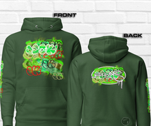 HOODIE (uniSex):  GreenNeonCamo Smudge