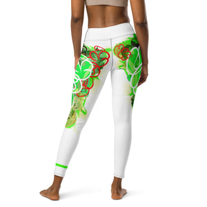 YOGA LEGGINGS:   GreenNeonCamo Smudge