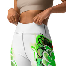 YOGA LEGGINGS:   GreenNeonCamo Smudge