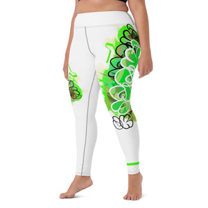 YOGA LEGGINGS:   GreenNeonCamo Smudge