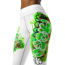 YOGA LEGGINGS:   GreenNeonCamo Smudge