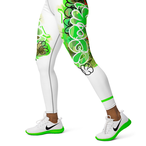 YOGA LEGGINGS:   GreenNeonCamo Smudge