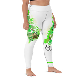 YOGA LEGGINGS:   GreenNeonCamo Smudge