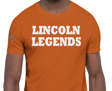 SHORT SLEEVE TEE SHIRT (uniSex): LINCOLN LEGENDS -1980 PROJECT $UCCE$$