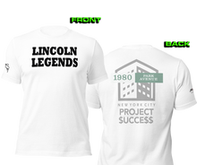 SHORT SLEEVE TEE SHIRT (uniSex): LINCOLN LEGENDS -1980 PROJECT $UCCE$$