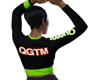 QUEENS -QGTM -Recycled long-sleeve crop top