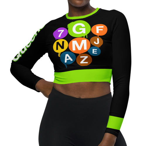 QUEENS -QGTM -Recycled long-sleeve crop top