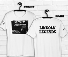 SHORT SLEEVE TEE SHIRT (uniSex): WELCOME TO Lincoln Houses -LINCOLN LEGENDS -UniSex t-shirt