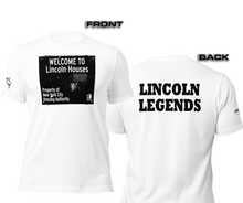 SHORT SLEEVE TEE SHIRT (uniSex): WELCOME TO Lincoln Houses -LINCOLN LEGENDS -UniSex t-shirt