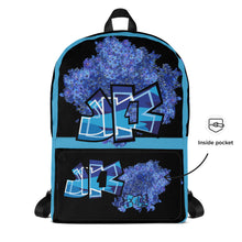 BACKPACK (Premium): DELPHINIUM BOUQUET (BLACK) -uniSex