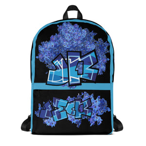 BACKPACK (Premium): DELPHINIUM BOUQUET (BLACK) -uniSex