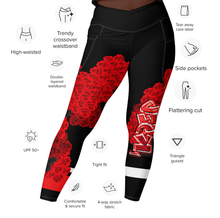 LEGGINGS (with Pockets): ROSES BOUQUET -Crossover