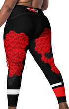 LEGGINGS (with Pockets): ROSES BOUQUET -Crossover