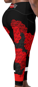 LEGGINGS (with Pockets): ROSES BOUQUET -Crossover