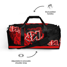 GYM DUFFLE BAG (Premium): ROSES BOUQUET -uniSex (BLACK)