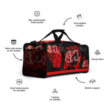 GYM DUFFLE BAG (Premium): ROSES BOUQUET -uniSex (BLACK)