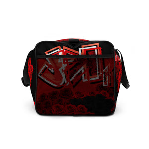 GYM DUFFLE BAG (Premium): ROSES BOUQUET -uniSex (BLACK)