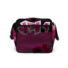 GYM DUFFLE BAG (Premium): PINKROSES BOUQUET (BLACK)