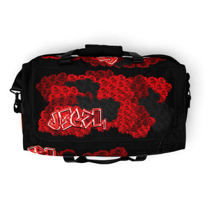 GYM DUFFLE BAG (Premium): ROSES BOUQUET -uniSex (BLACK)