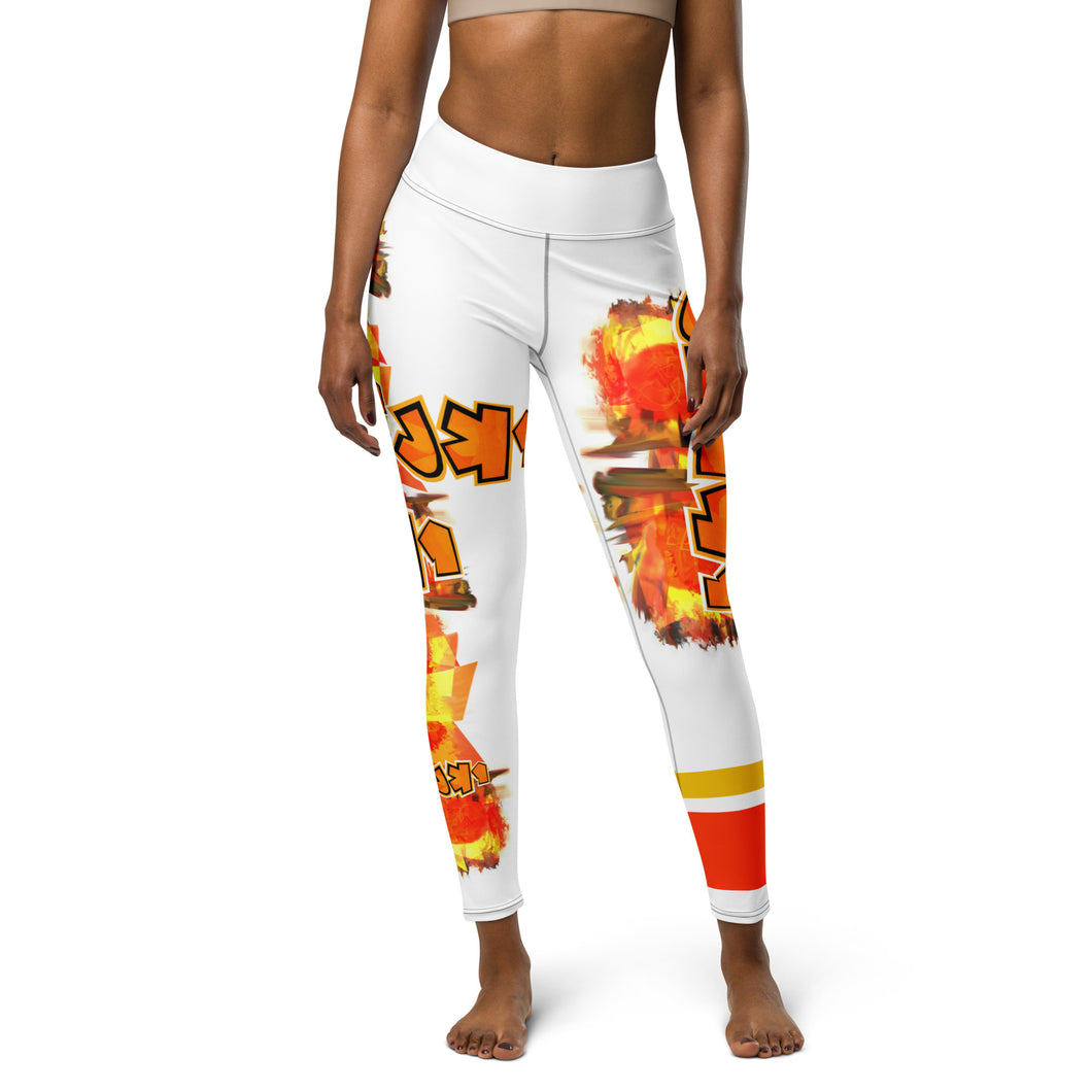 YOGA LEGGINGS:   neon orange HEAT -JECK1