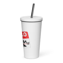 Personalized -Insulated tumbler with a straw