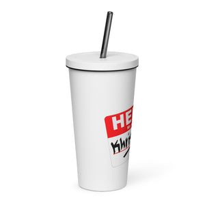 Personalized -Insulated tumbler with a straw