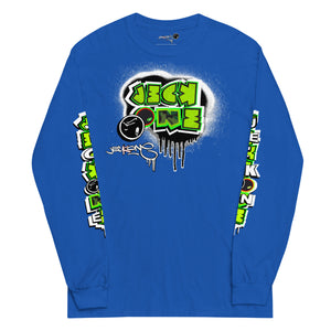 LONG SLEEVE TEE (uniSex): GreenNeonCamoDrip