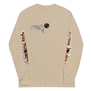 LONG SLEEVE TEE (uniSex): OrangeNeonCamoDrip -flipped