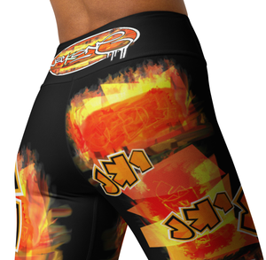 YOGA LEGGINGS:   neon orange HEAT -JECK1 (BLACK)