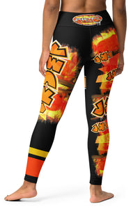 YOGA LEGGINGS:   neon orange HEAT -JECK1 (BLACK)