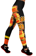 YOGA LEGGINGS:   neon orange HEAT -JECK1 (BLACK)