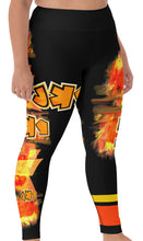 YOGA LEGGINGS:   neon orange HEAT -JECK1 (BLACK)