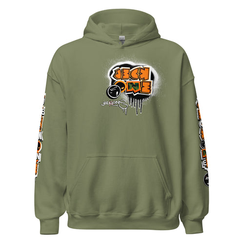 HOODIE (uniSex):  OrangeNeonCamoDrip  (upgraded classic)