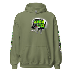 HOODIE (uniSex):  GreenNeonCamoDrip  (upgraded classic)