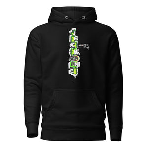 HOODIE (uniSex):  GreenNeonCamoDrip -flipped (vintage 2021)