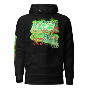 HOODIE (uniSex):  GreenNeonCamo Smudge