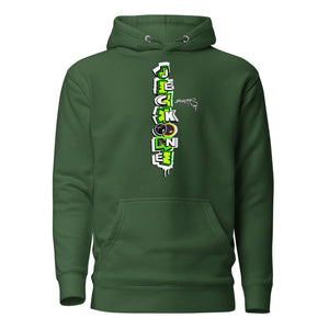 HOODIE (uniSex):  GreenNeonCamoDrip -flipped (vintage 2021)