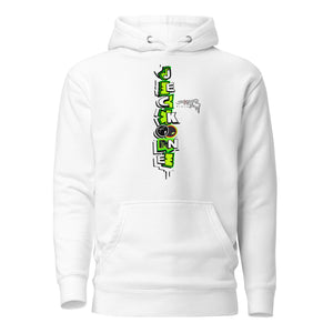 HOODIE (uniSex):  GreenNeonCamoDrip -flipped (vintage 2021)