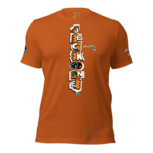 SHORT SLEEVE TEE (uniSex): OrangeNeonCamoDrip -flipped (upgraded classic)