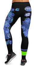 LEGGINGS:  DELPHINIUMS BOUQUET -(BLACK)