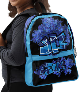 BACKPACK (Premium): DELPHINIUM BOUQUET (BLACK) -uniSex